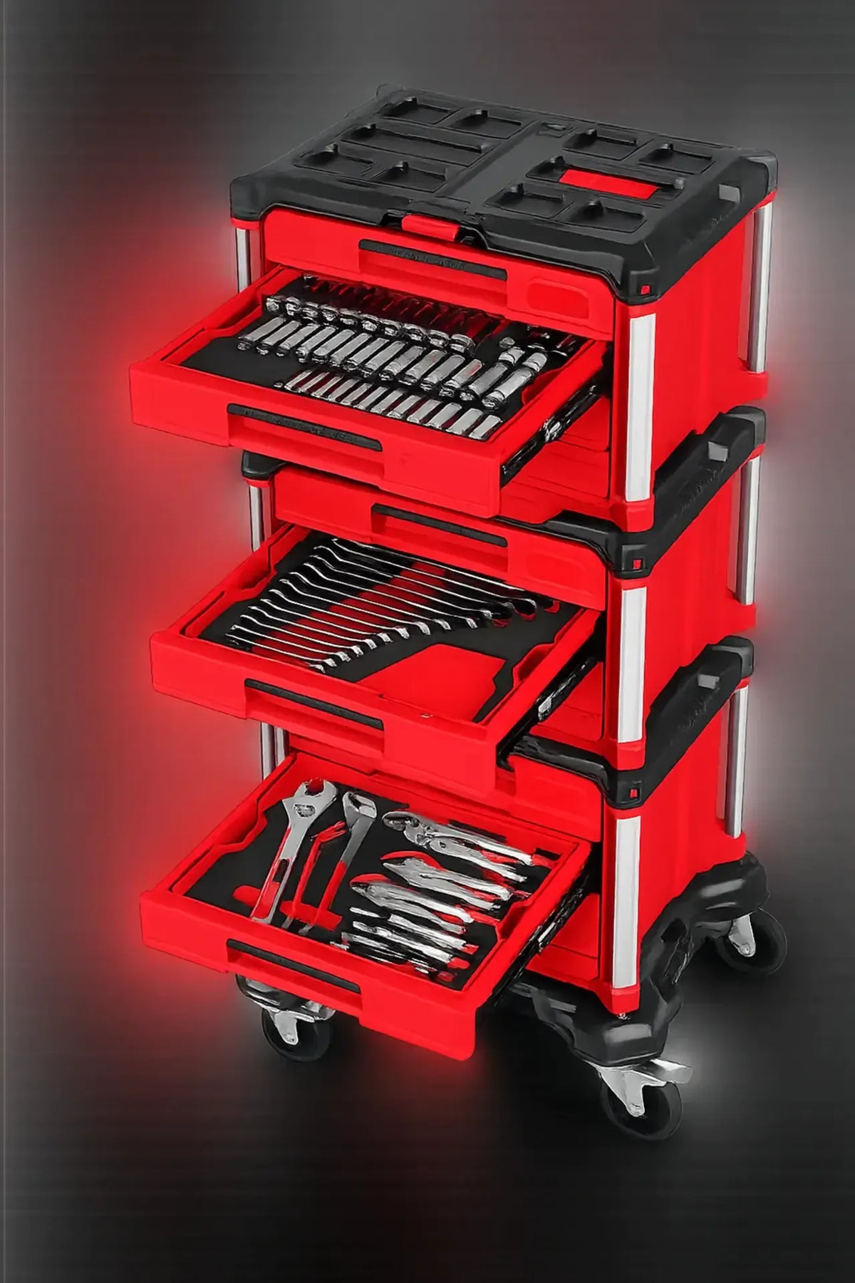 366-piece mechanics tool set with 12-drawer rolling storage