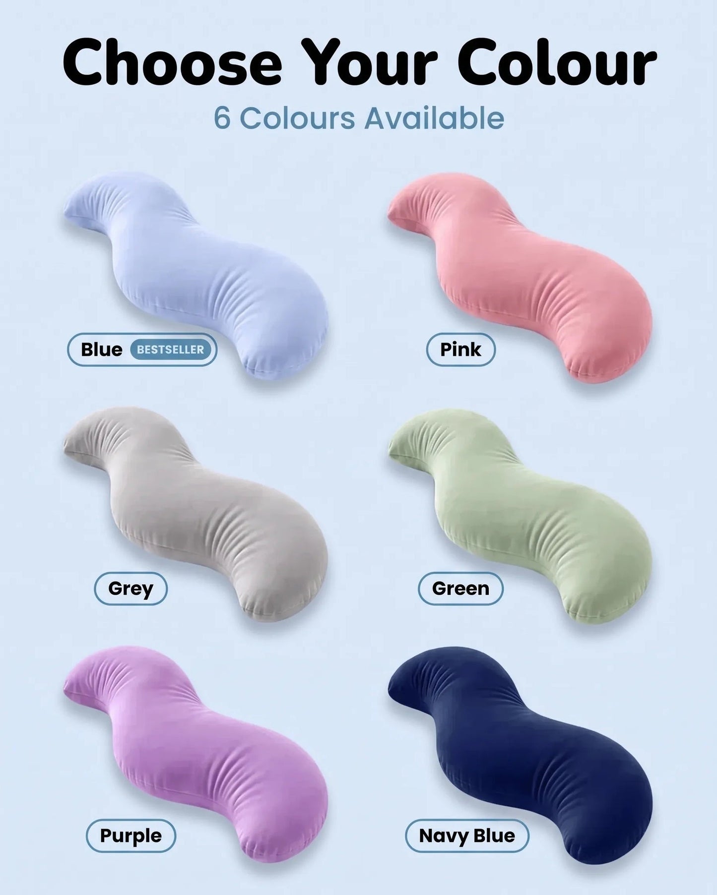 Ergonomic Body Support Pillow - Full Body Pillow for Side Sleepers