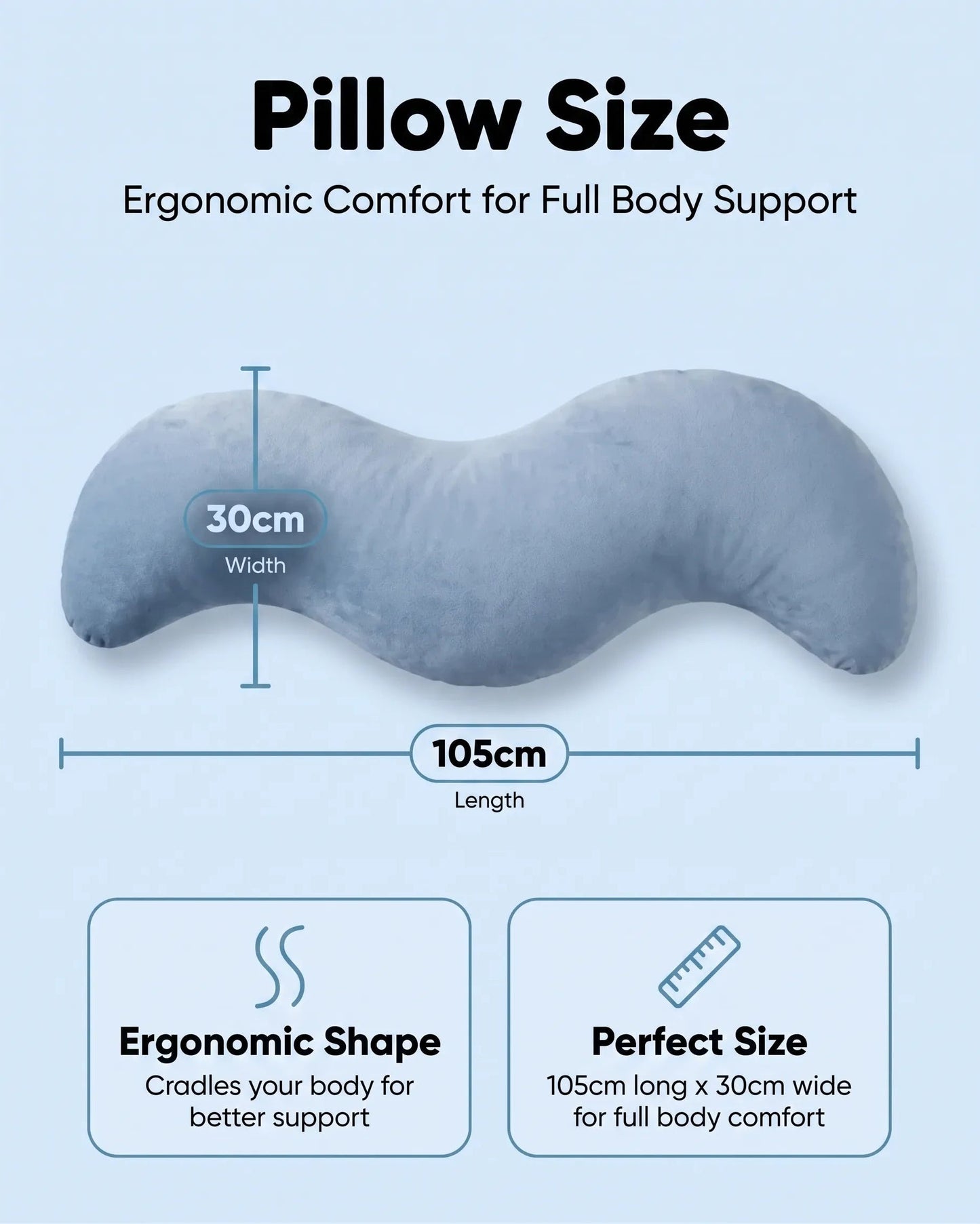 Ergonomic Body Support Pillow - Full Body Pillow for Side Sleepers