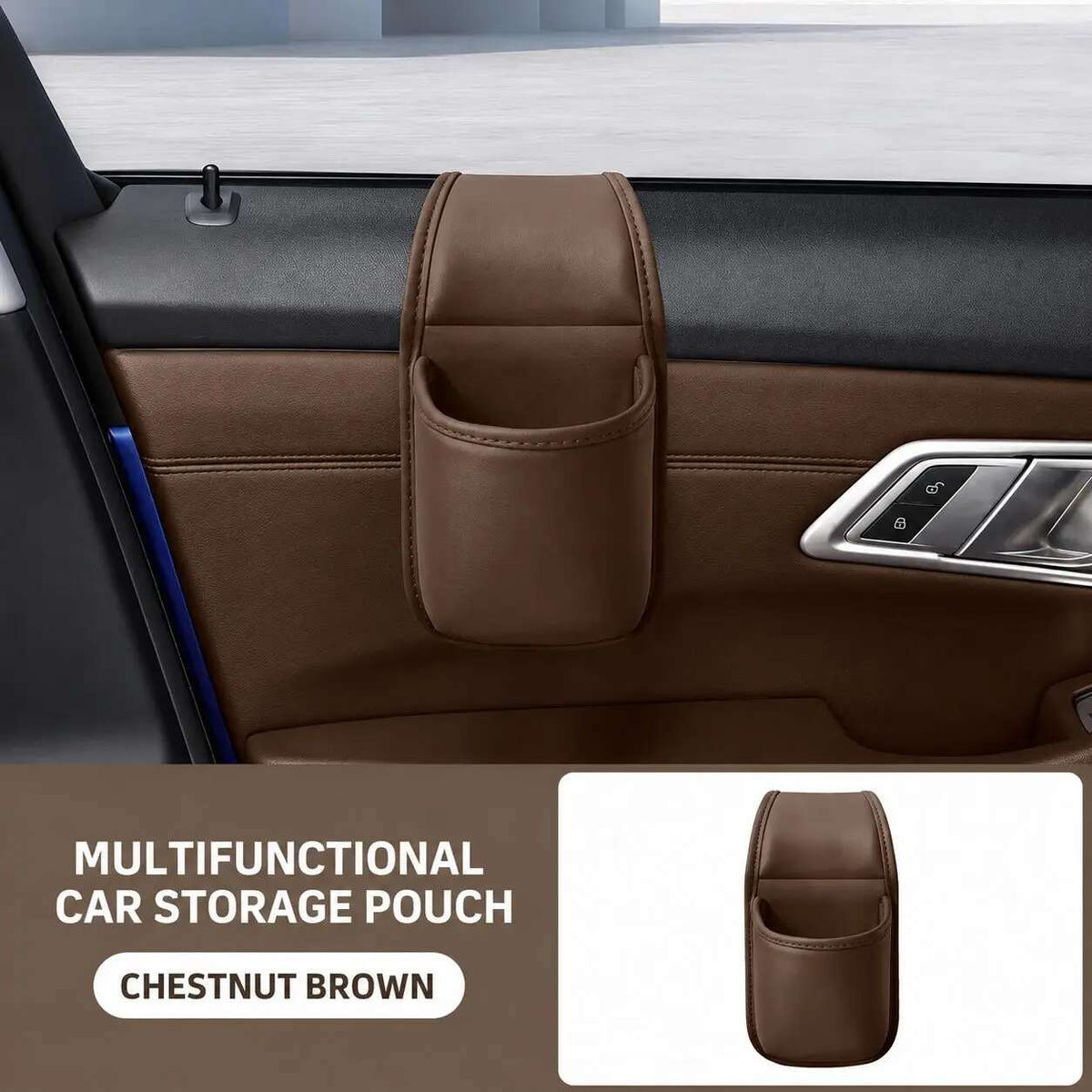 Brown car door organizer