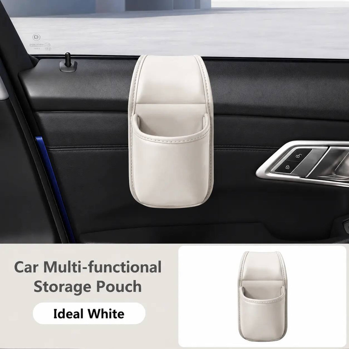 White car door organizer