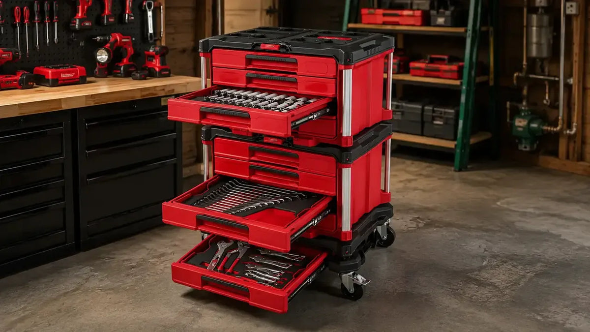Rolling mechanics tool system in garage workshop