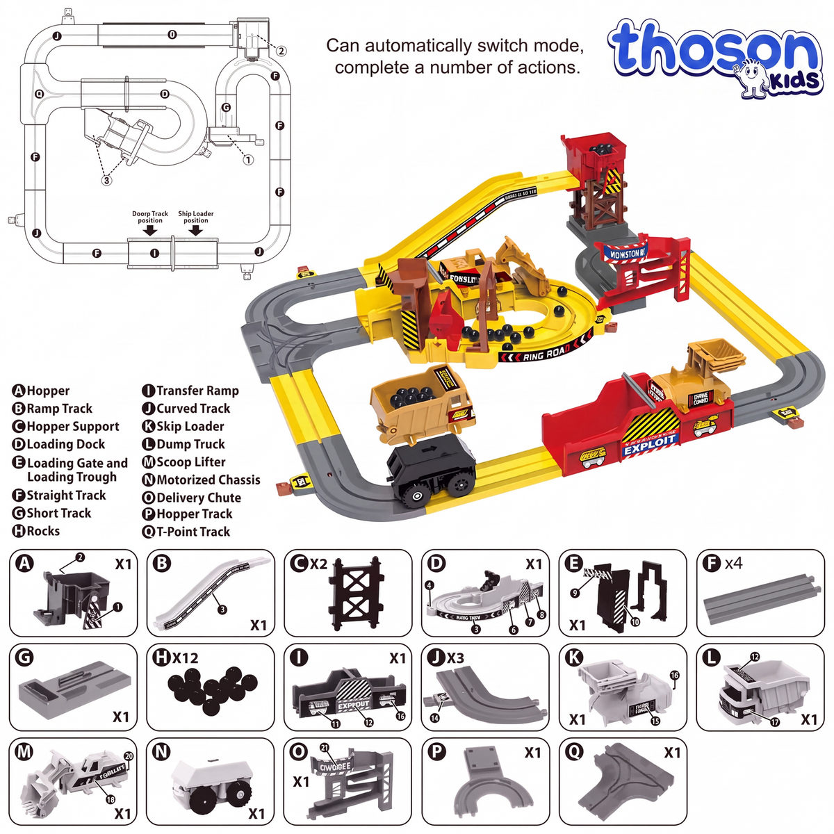Quarry track set parts and layout guide