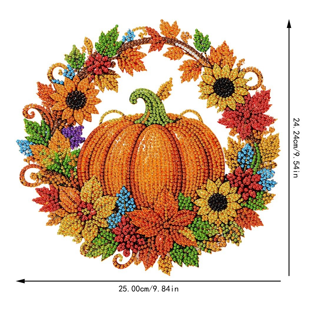 Autumn pumpkin diamond painting wreath dimensions