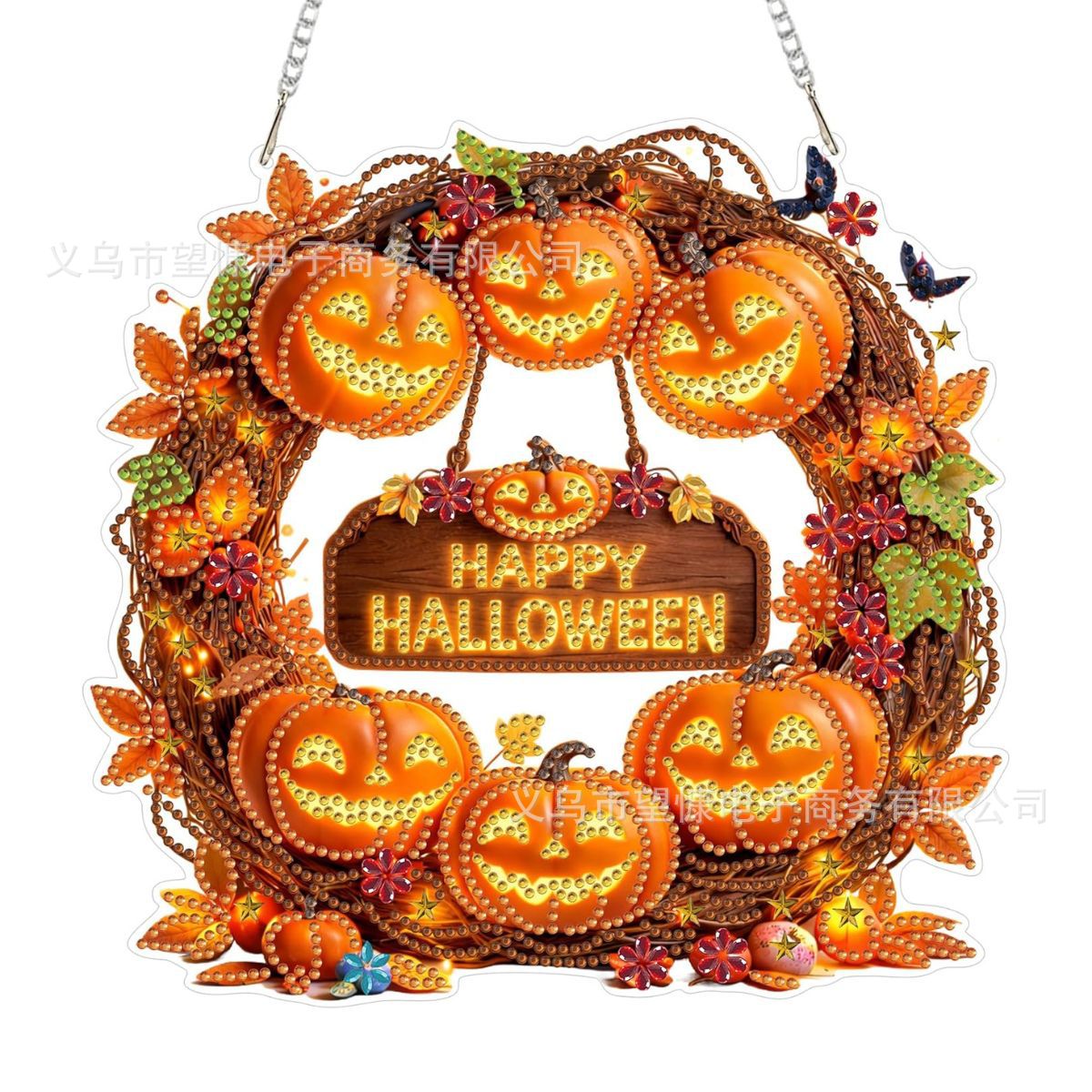 Jack O Lantern diamond painting wreath style