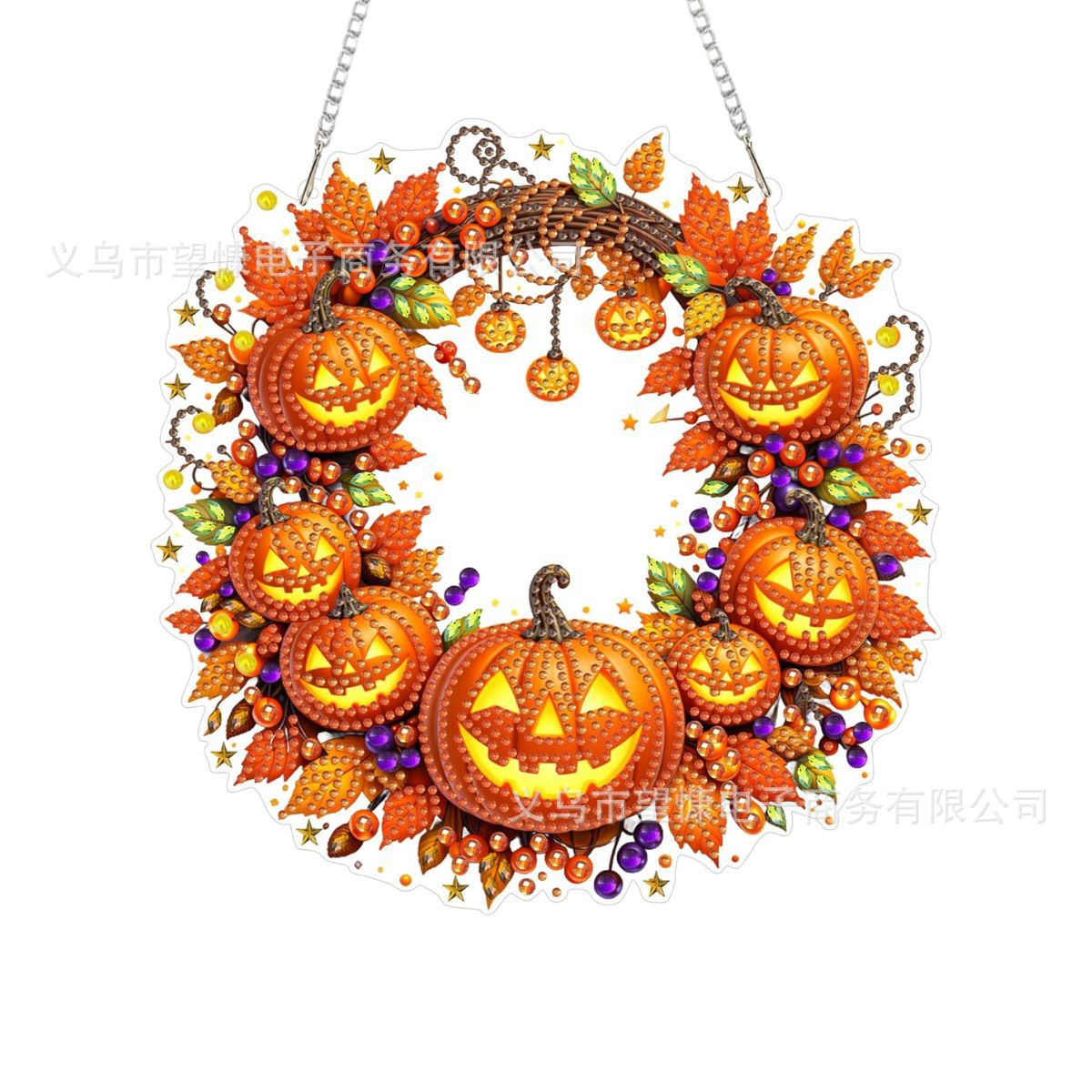 Autumn floral diamond painting wreath style